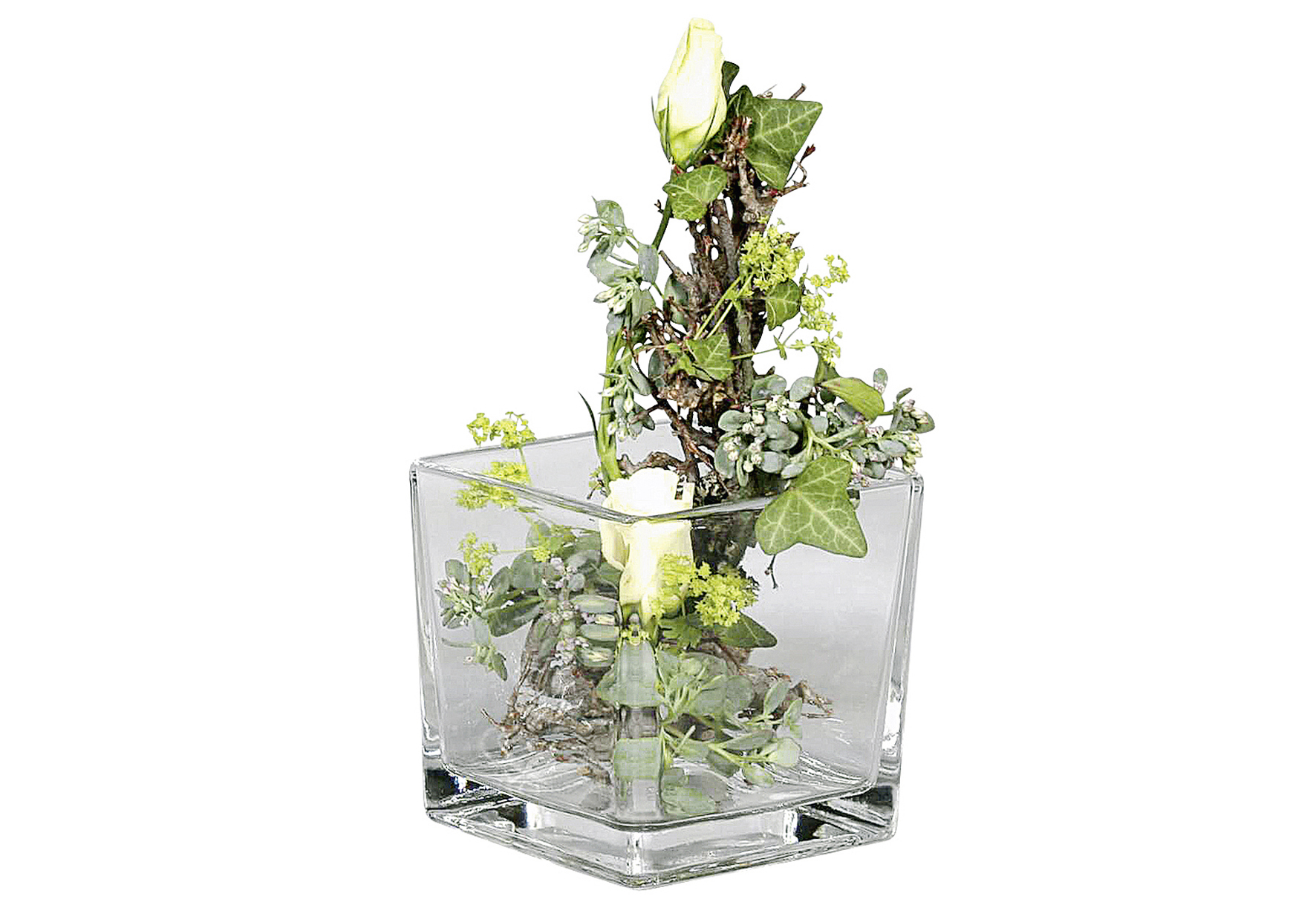 Vase Würfel Glas 14x14x14cm klar