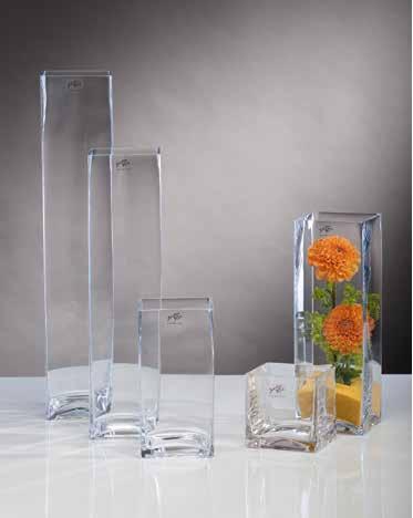 Vase Square Glas 10x10x30cm klar