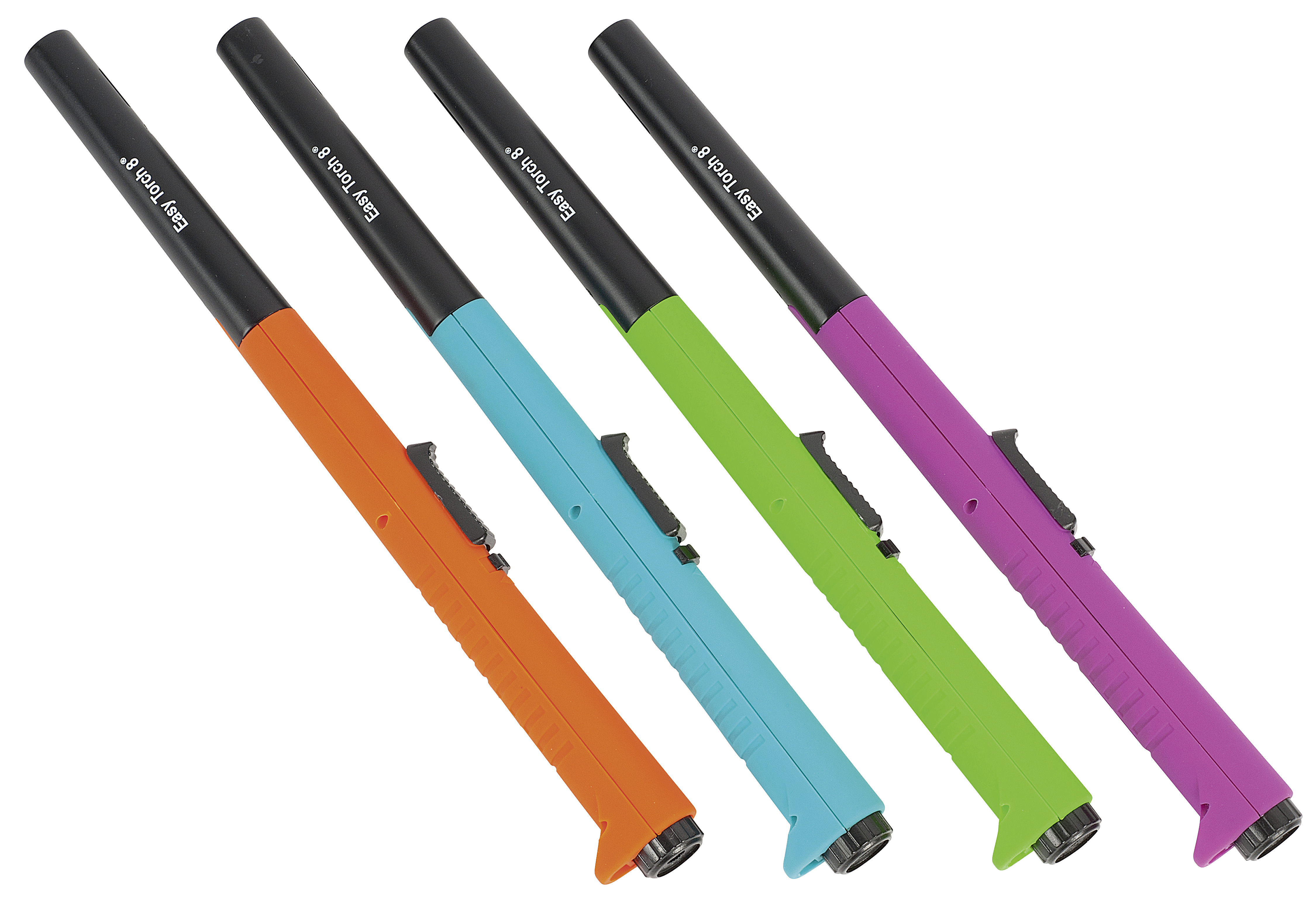 Stabfeuerzeug BBQ Rubber Easy Touch 23,5cm 12 Stück im Display 4-fach sortiert