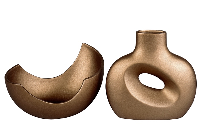 Vase/Schale aus Kupfer