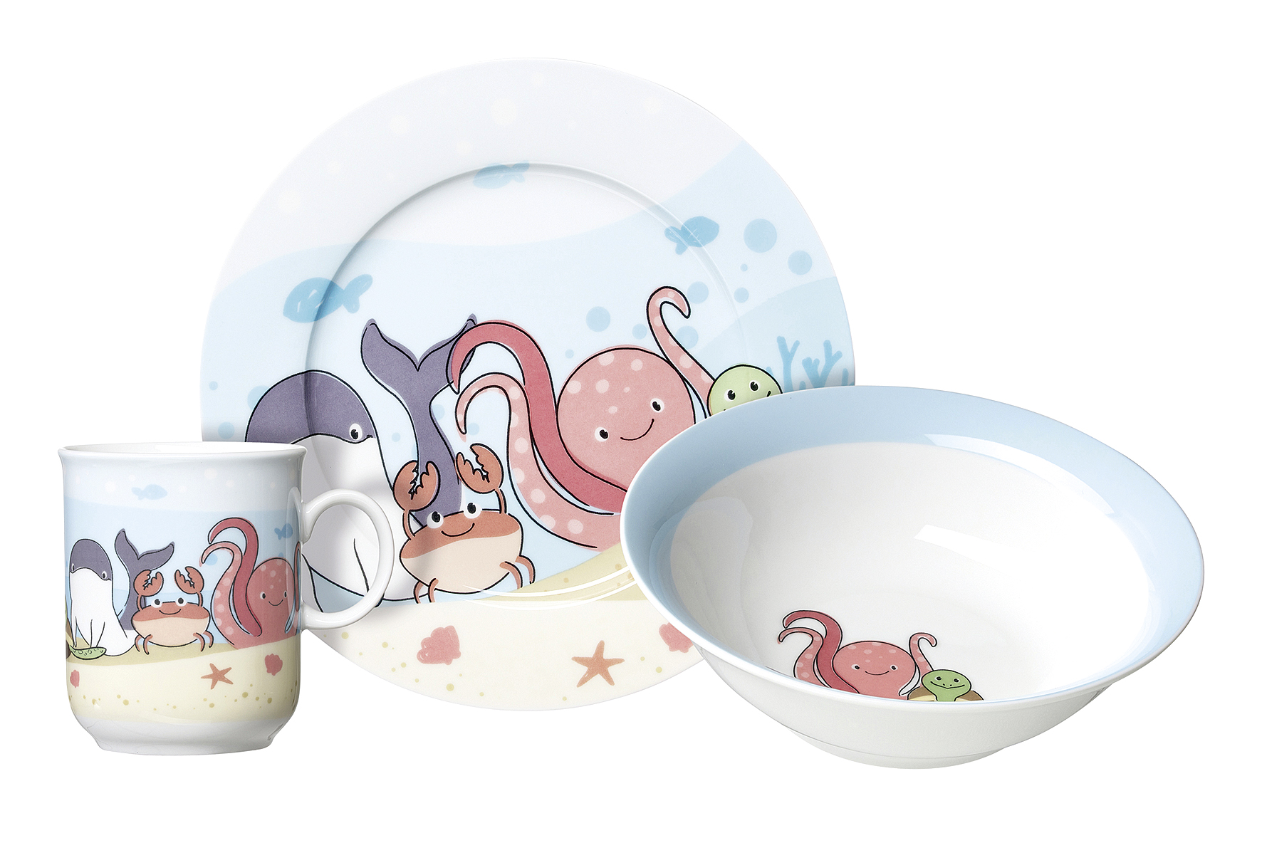 Kindergeschirrset "Unterwasserwelt" 3-teilig
