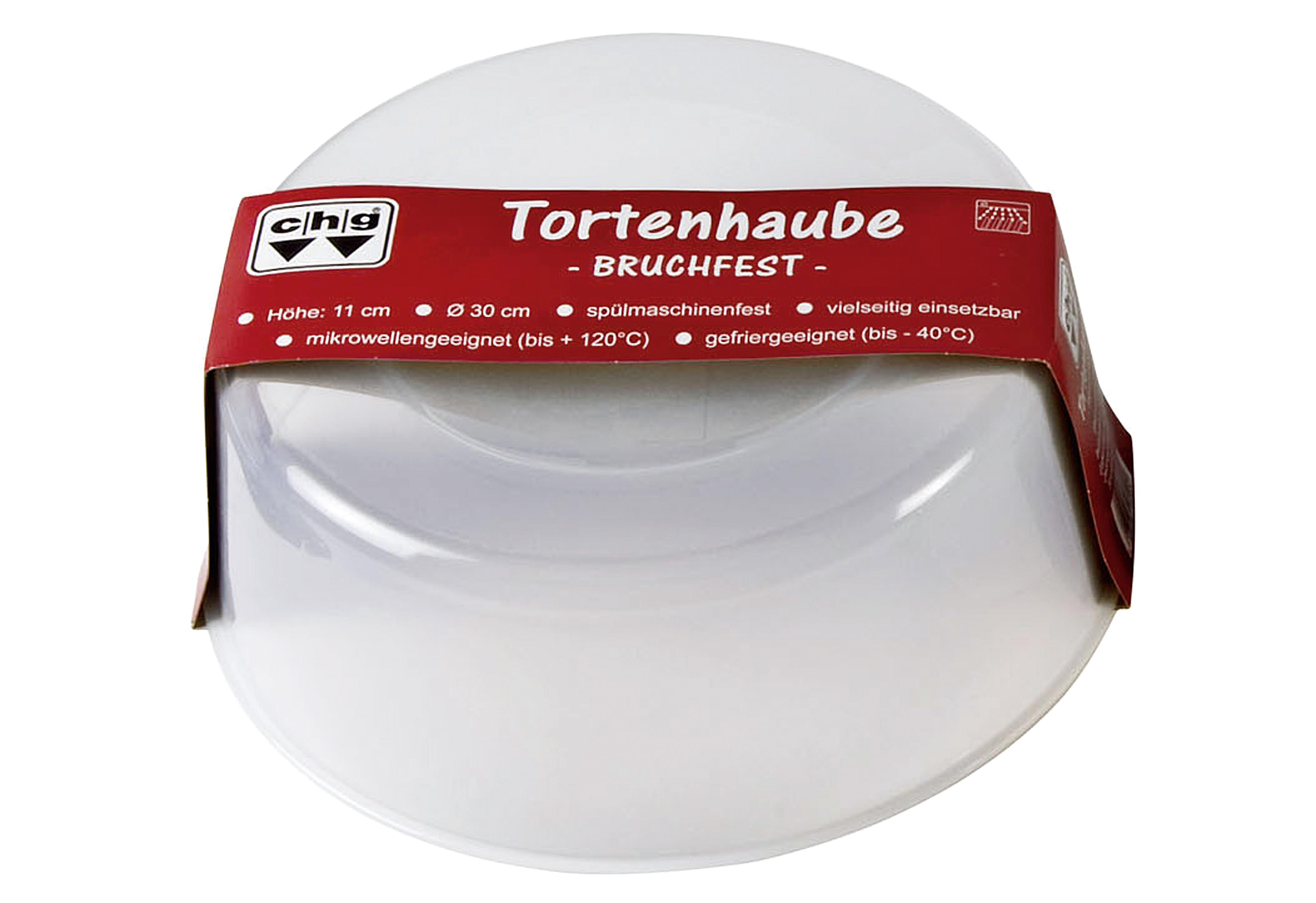 Haube für Tortenplatte bruchfest Kunststoff Ø30cm