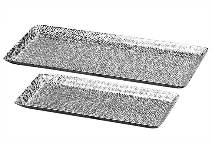 Deko-Tablett Detroit Aluminium in verschiedenen Größen 2er Satz
