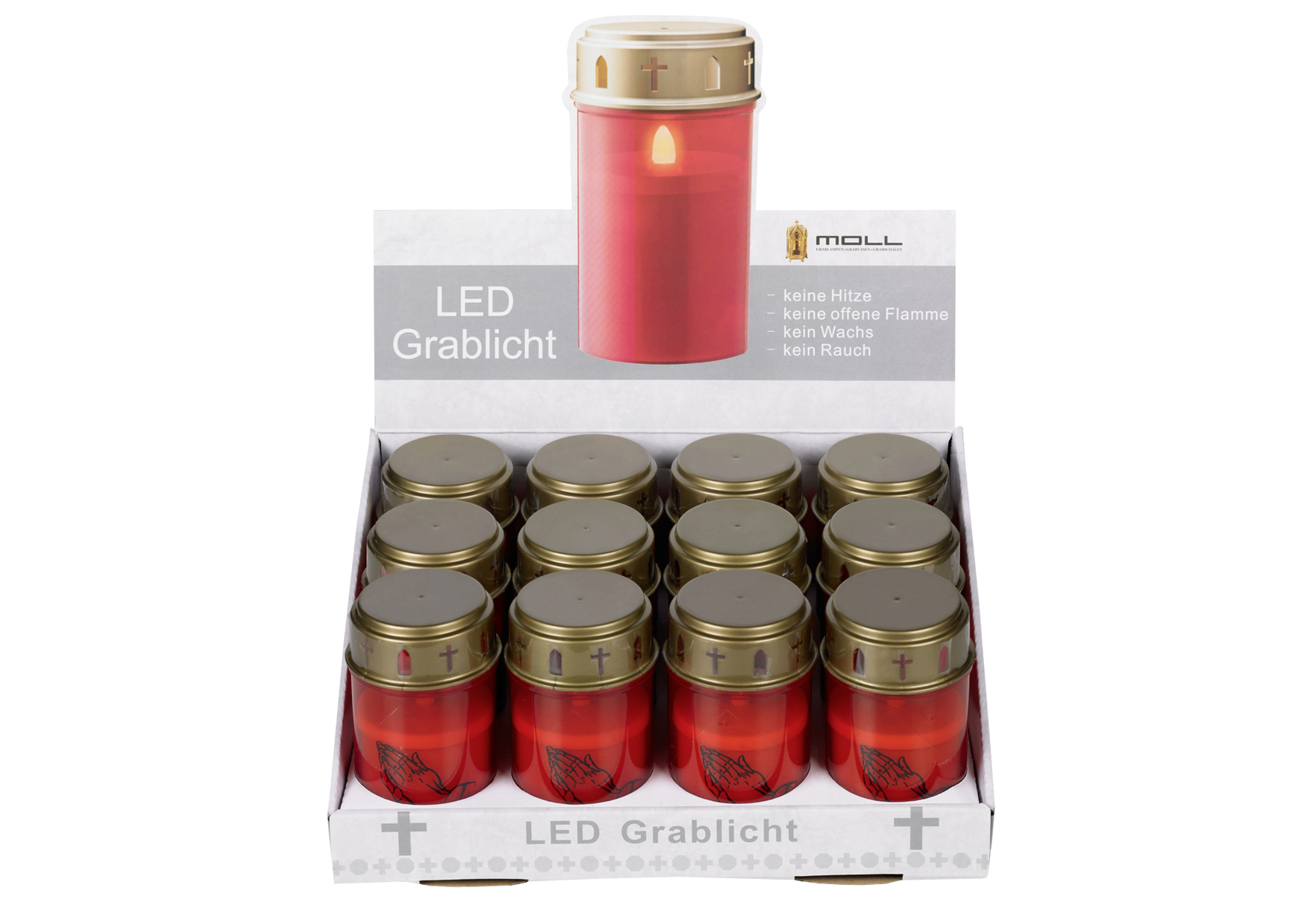 LED-Grablicht batteriebetrieben (nicht enthalten) rot