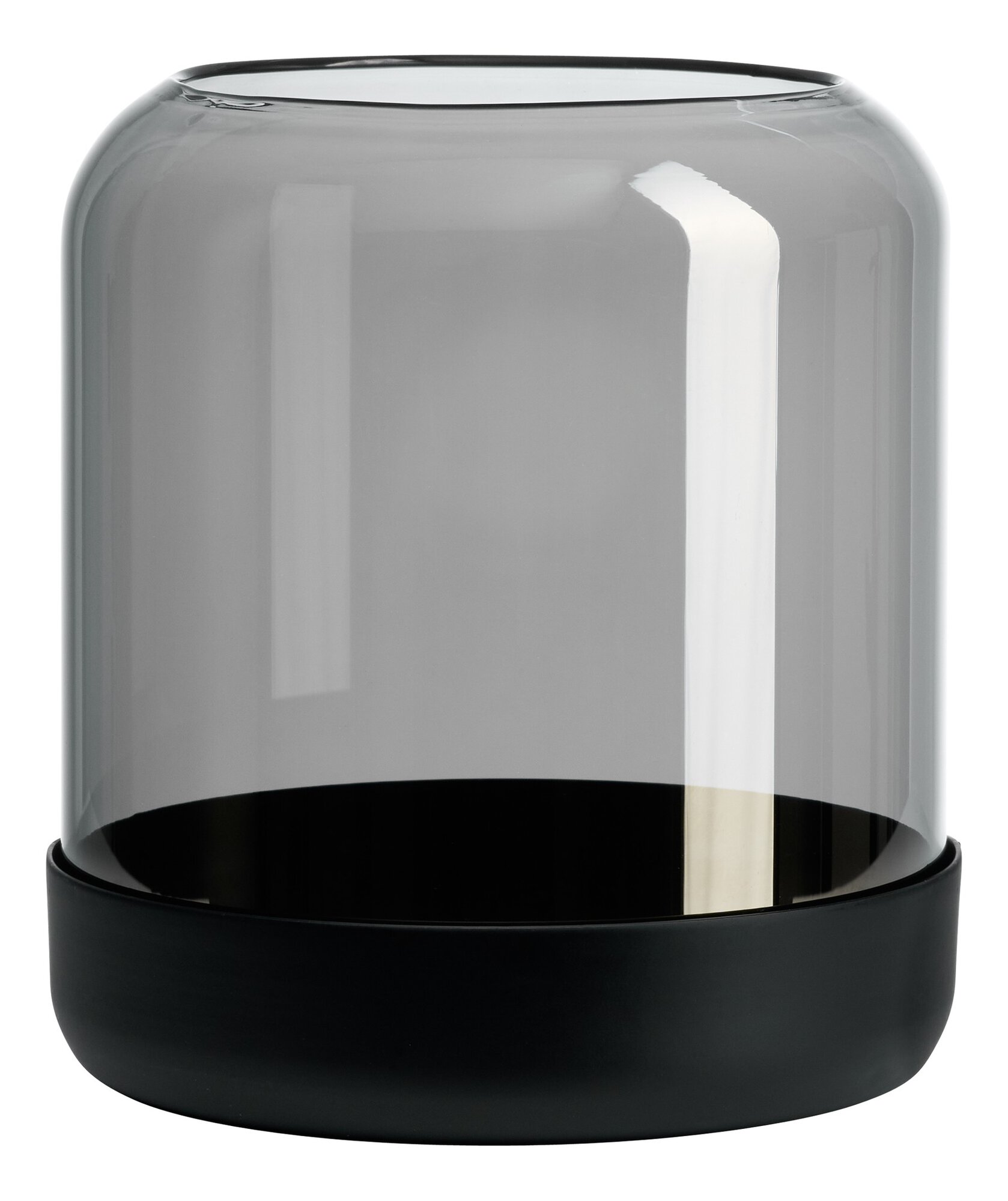 Transparenter Glashalter mit schwarzem Boden