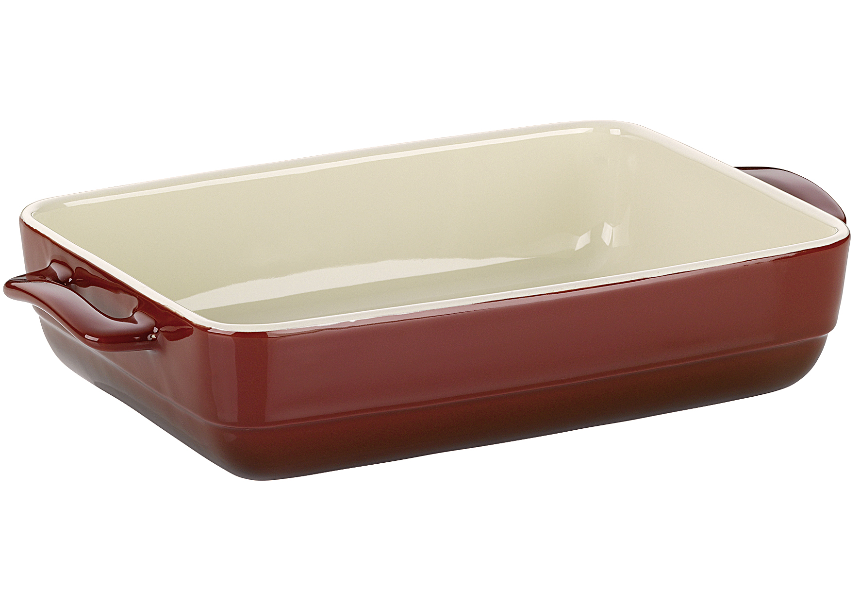 Auflaufform Malin 32x19x6,5cm rot/beige