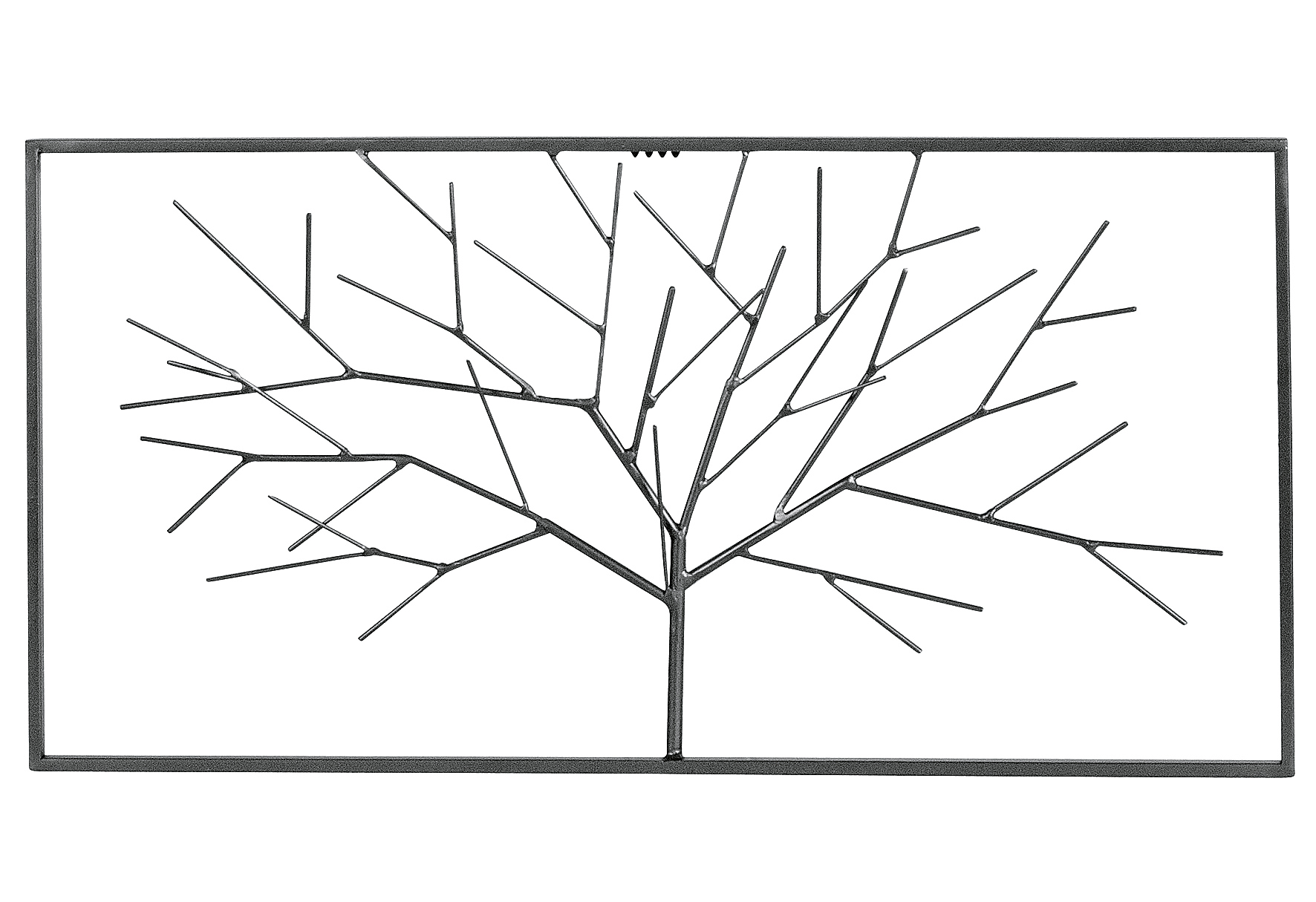 Wandbild Baum Eisen 31x61,5cm silber