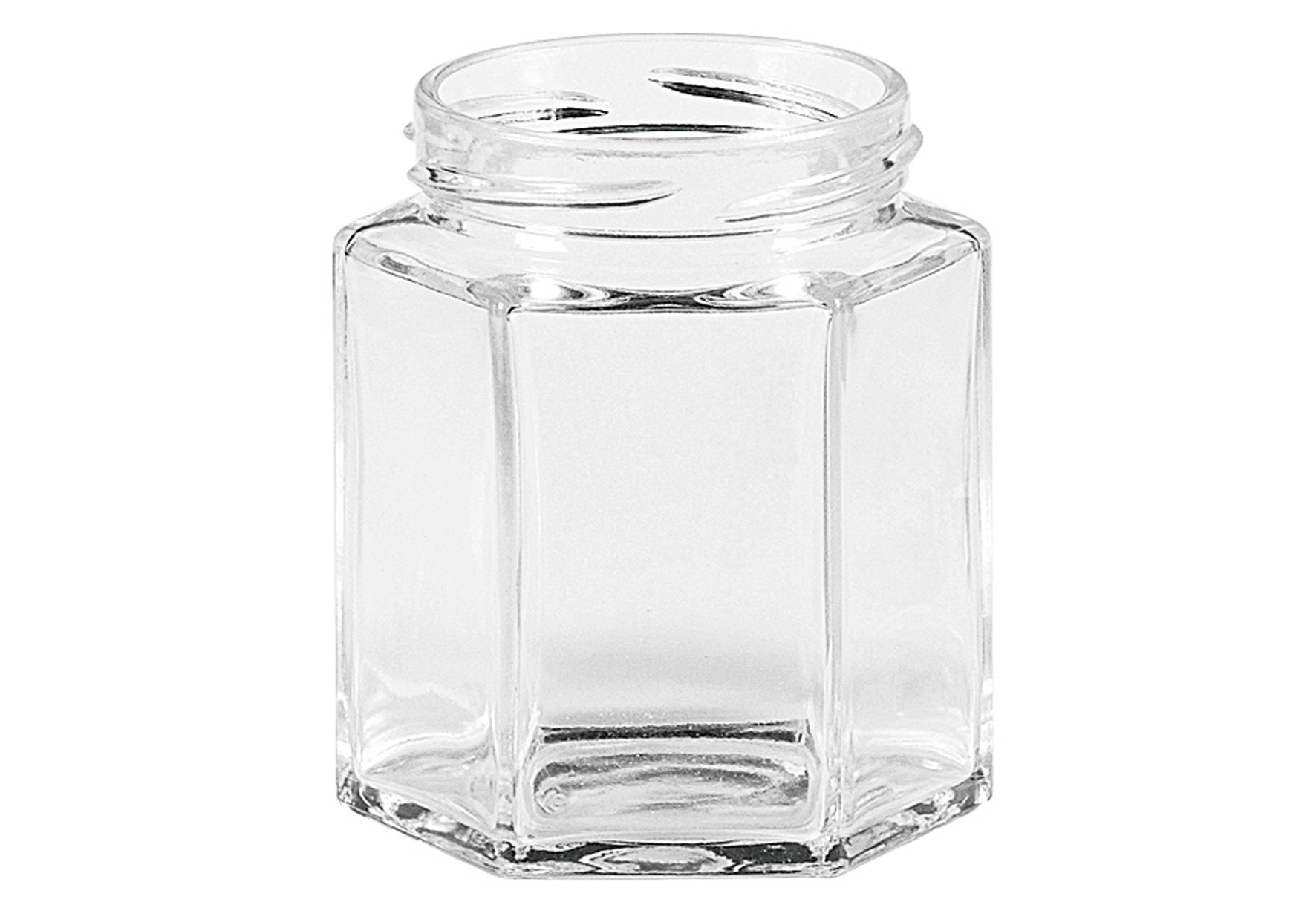 Schraubdeckelglas 6-eckig 47 ml ohne Deckel 43mm TO