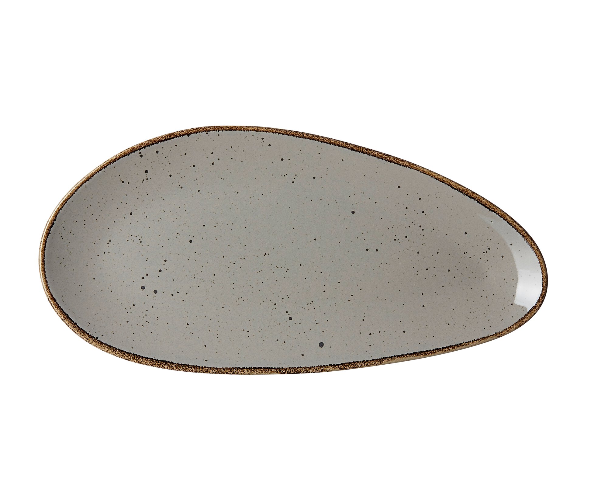 Servierplatte oval 35,5 x 17 cm Taupe Taste