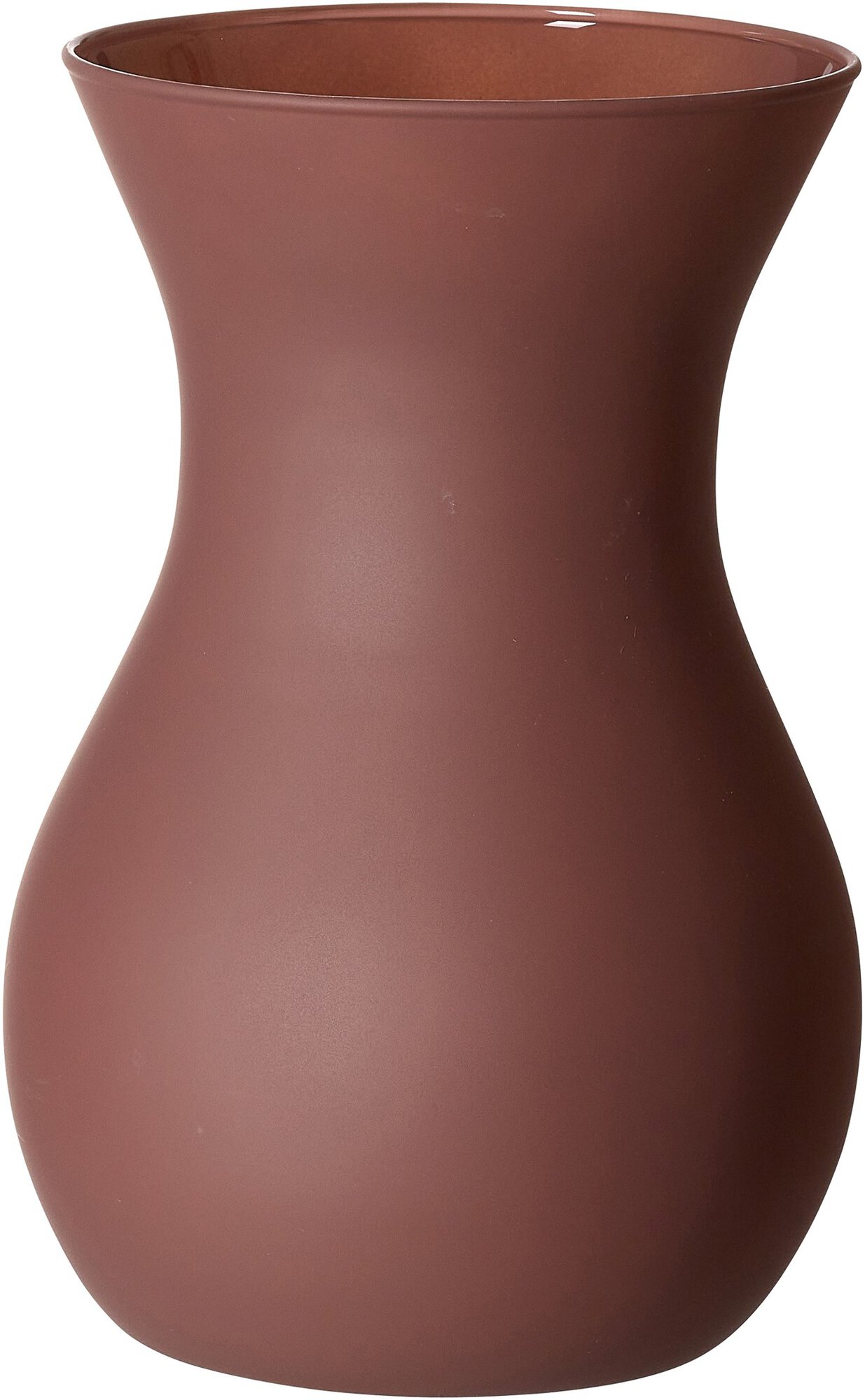 Braune Keramikvase mit bauchiger Form