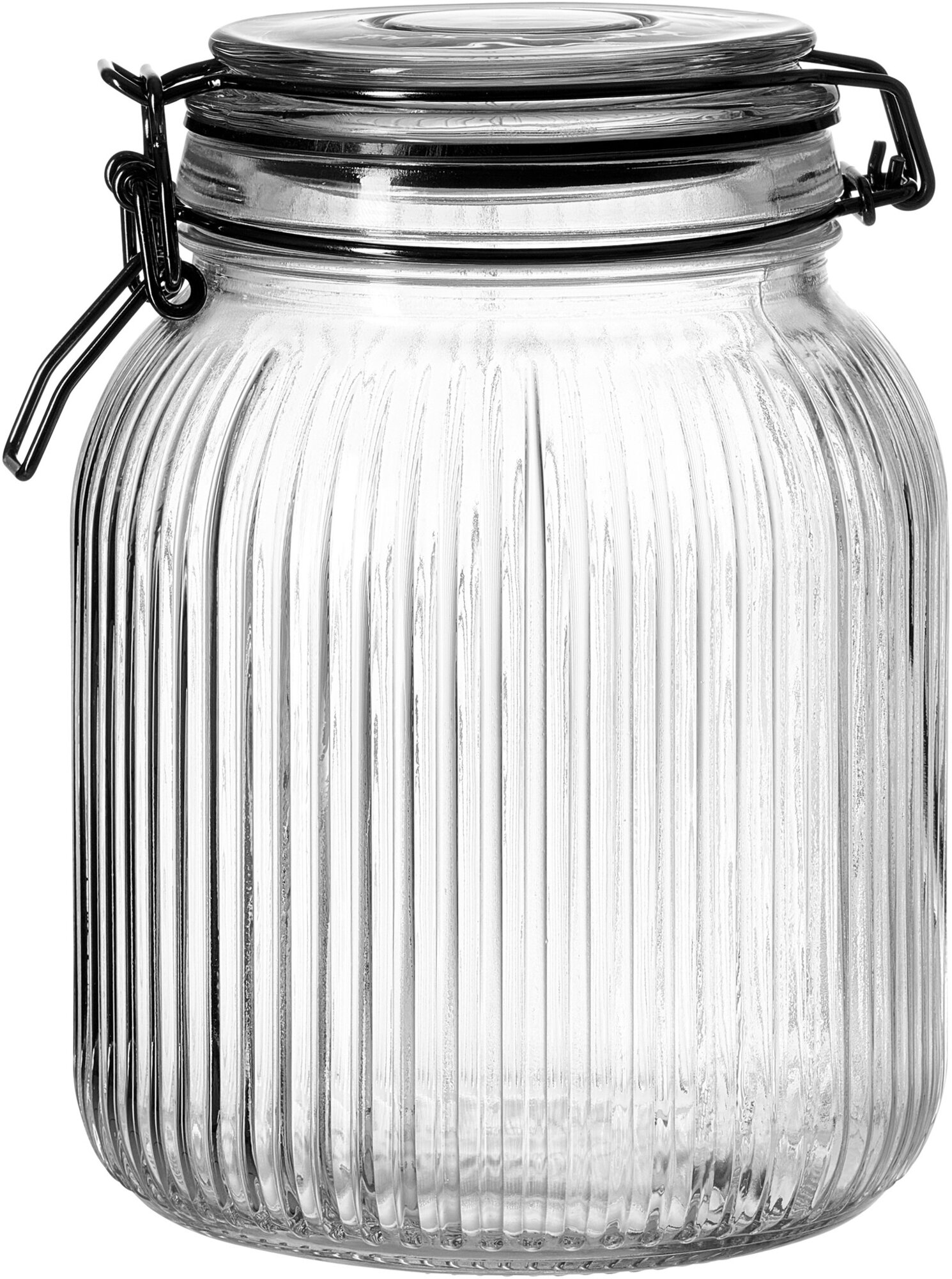Transparentes Vorratsglas mit Bügelverschluss und senkrechte