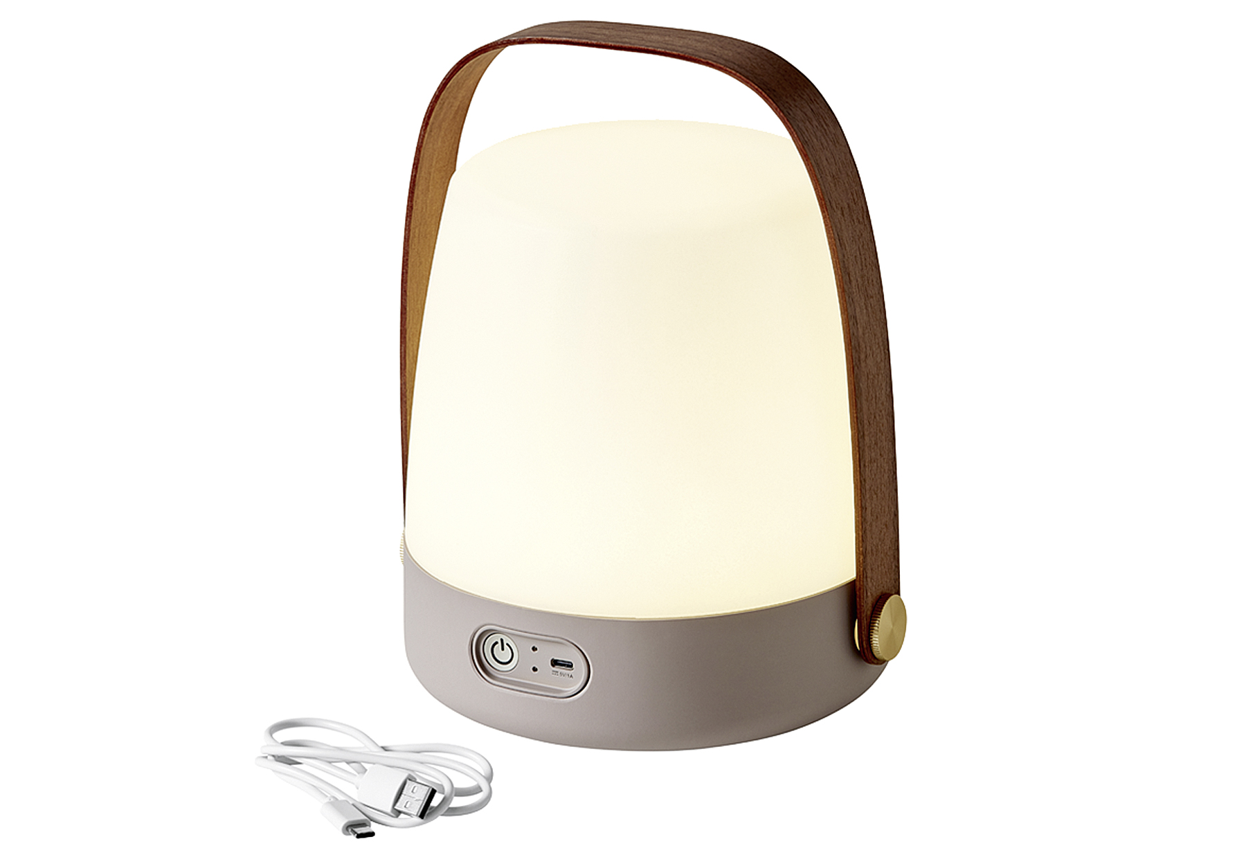 LED-Akku-Lampe mit hochwertigem Holzgriff-dimmbar 'Lite-up' Earth