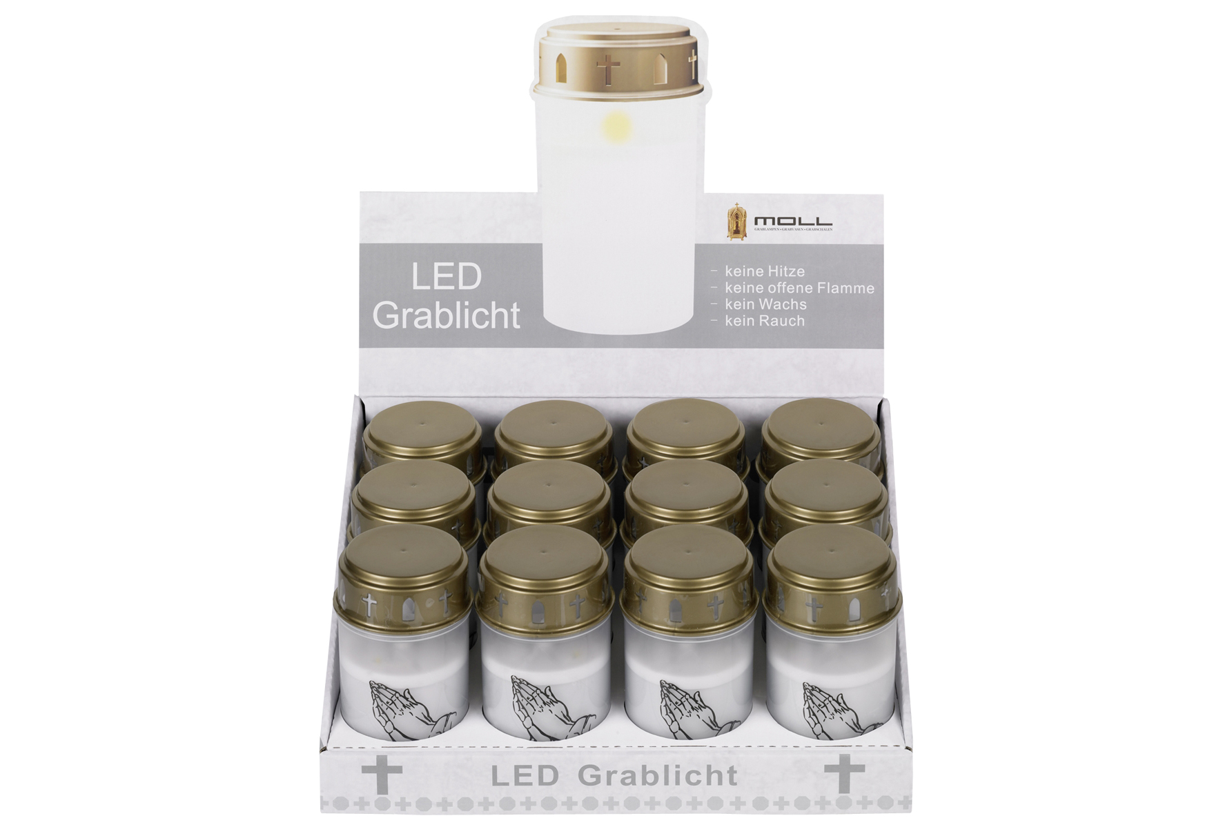 LED-Grablicht batteriebetrieben (nicht enthalten) weiß