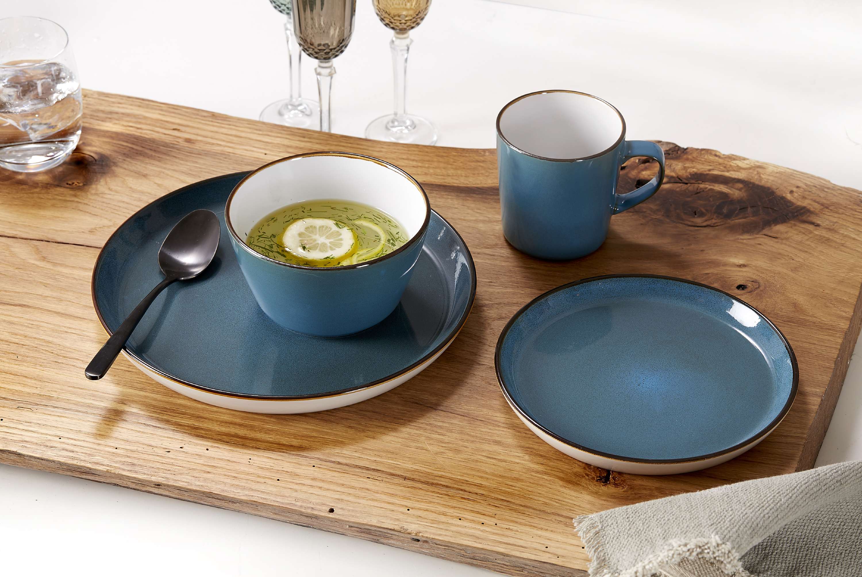 Ritzenhoff & Breker Frühstücksgeschirr Blau Visby