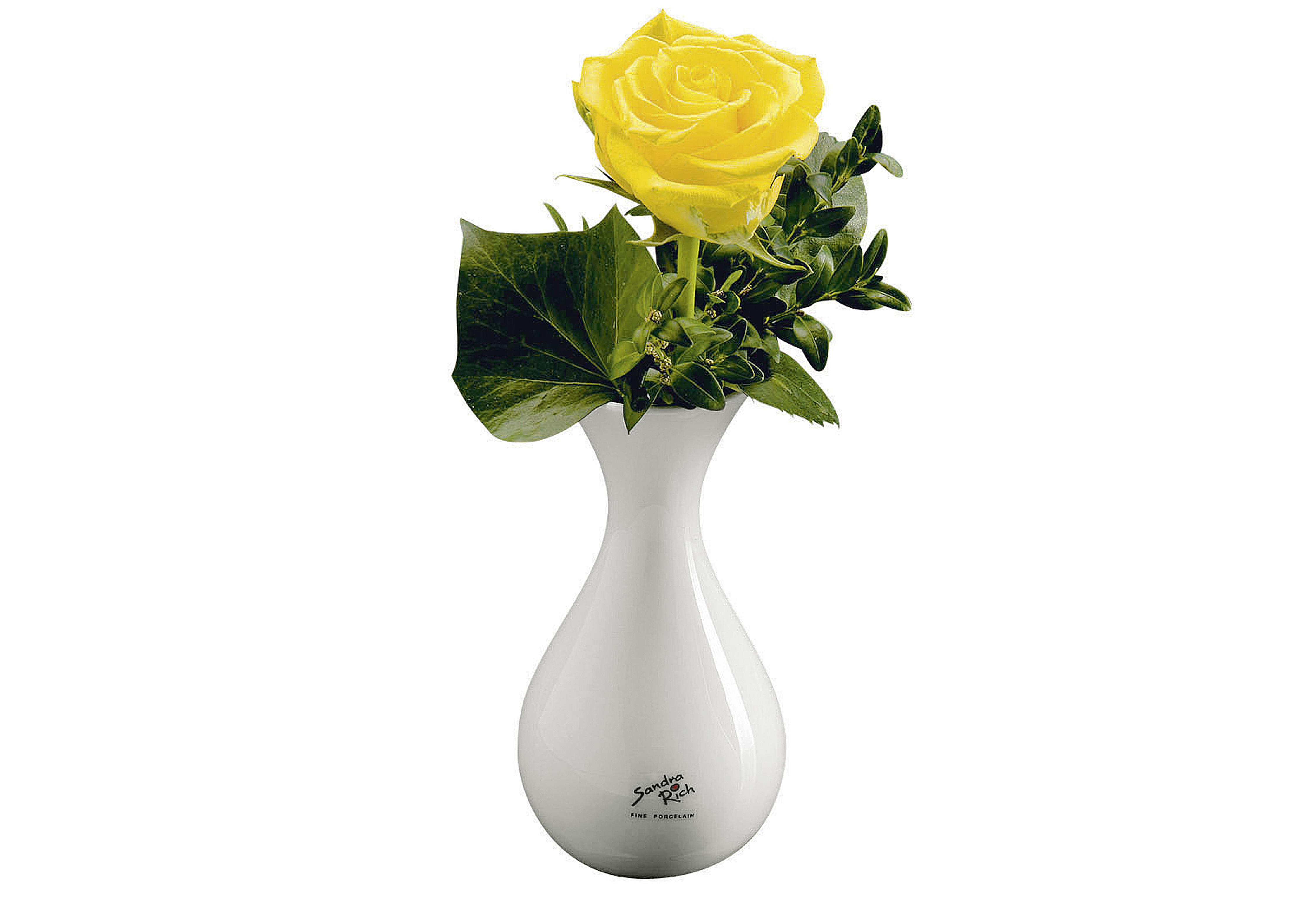 Vase Solo Flaschenform Porzellan 17cm Ø8cm weiß