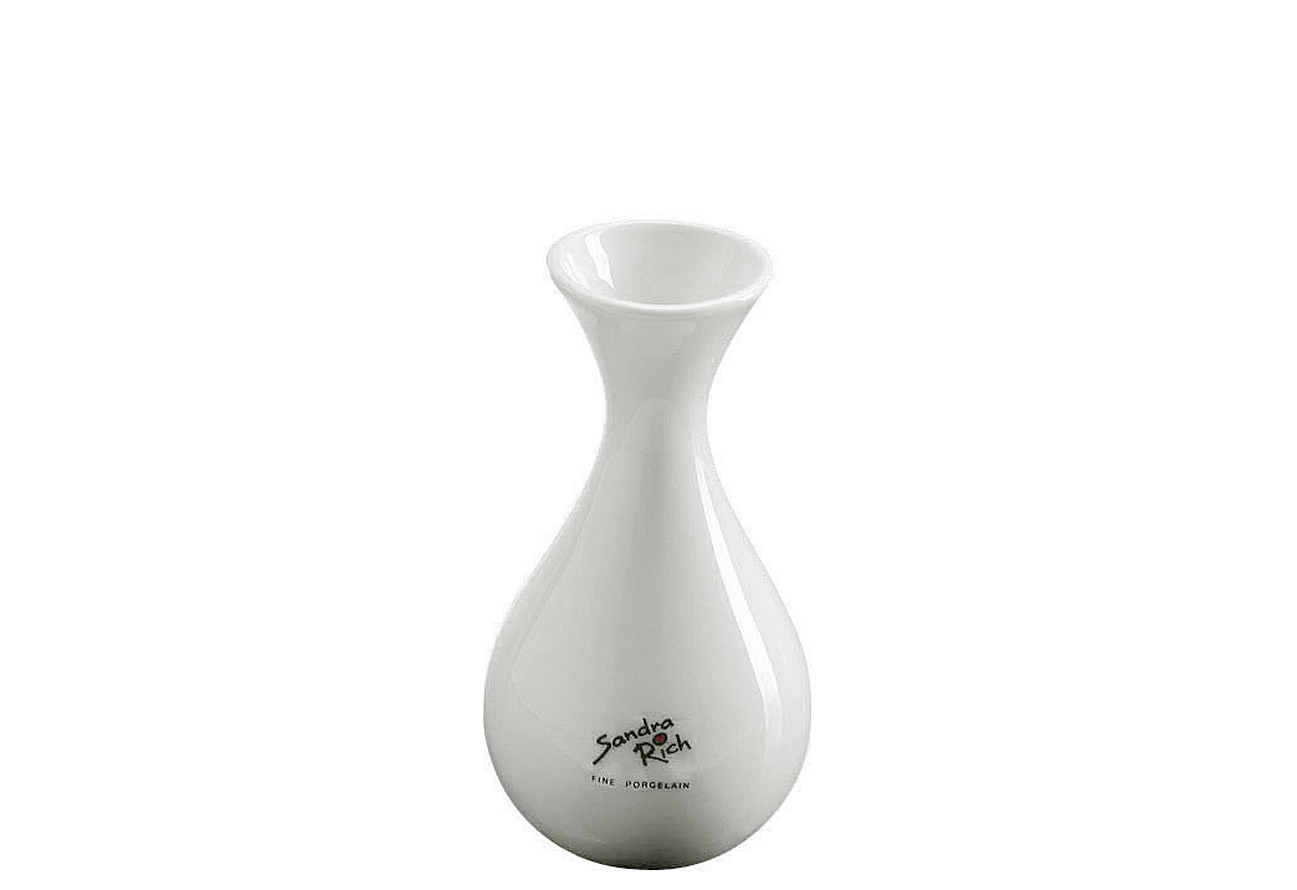 Vase Solo Flaschenform Porzellan 13cm Ø6cm weiß