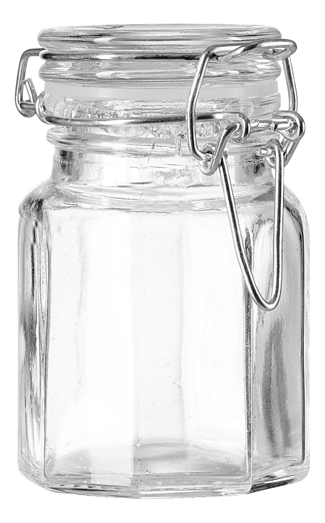 Leeres Glas Vorratsglas mit Metallbügelverschluss