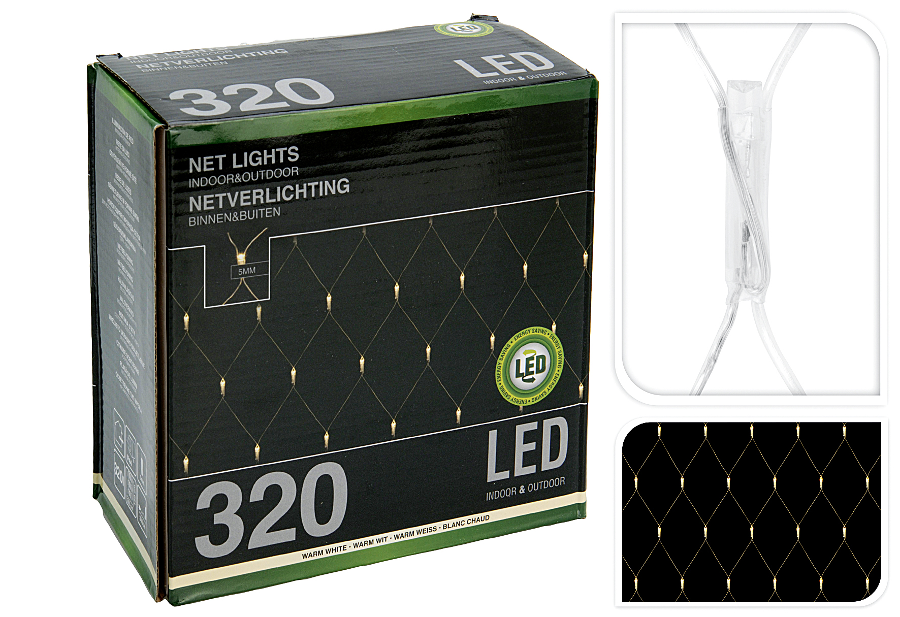 Lichternetz 320 LEDÂ¿s warm-weiß, für außen 300x150cm