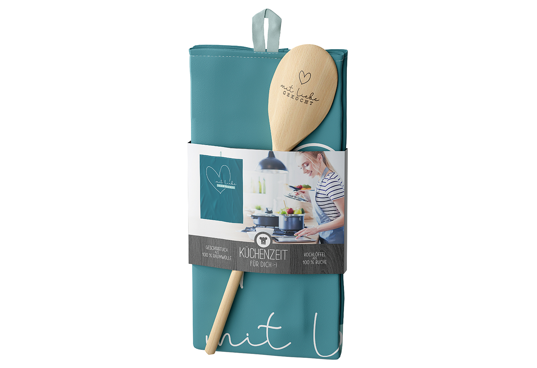 Geschenkset Küchenzeit 'mit Liebe' 2-teilig