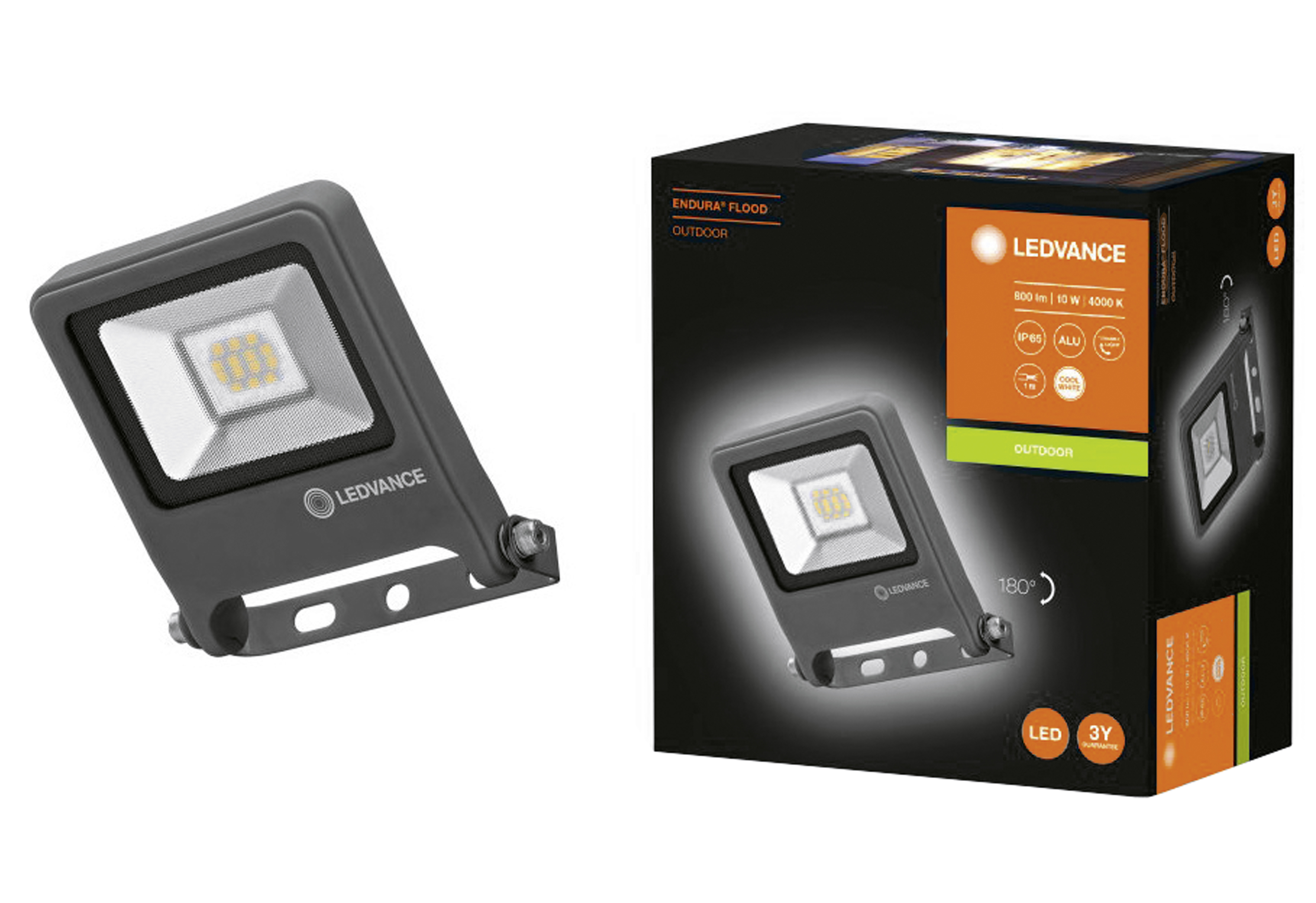LED-Außen-Strahler 10W 840 1m Zul.