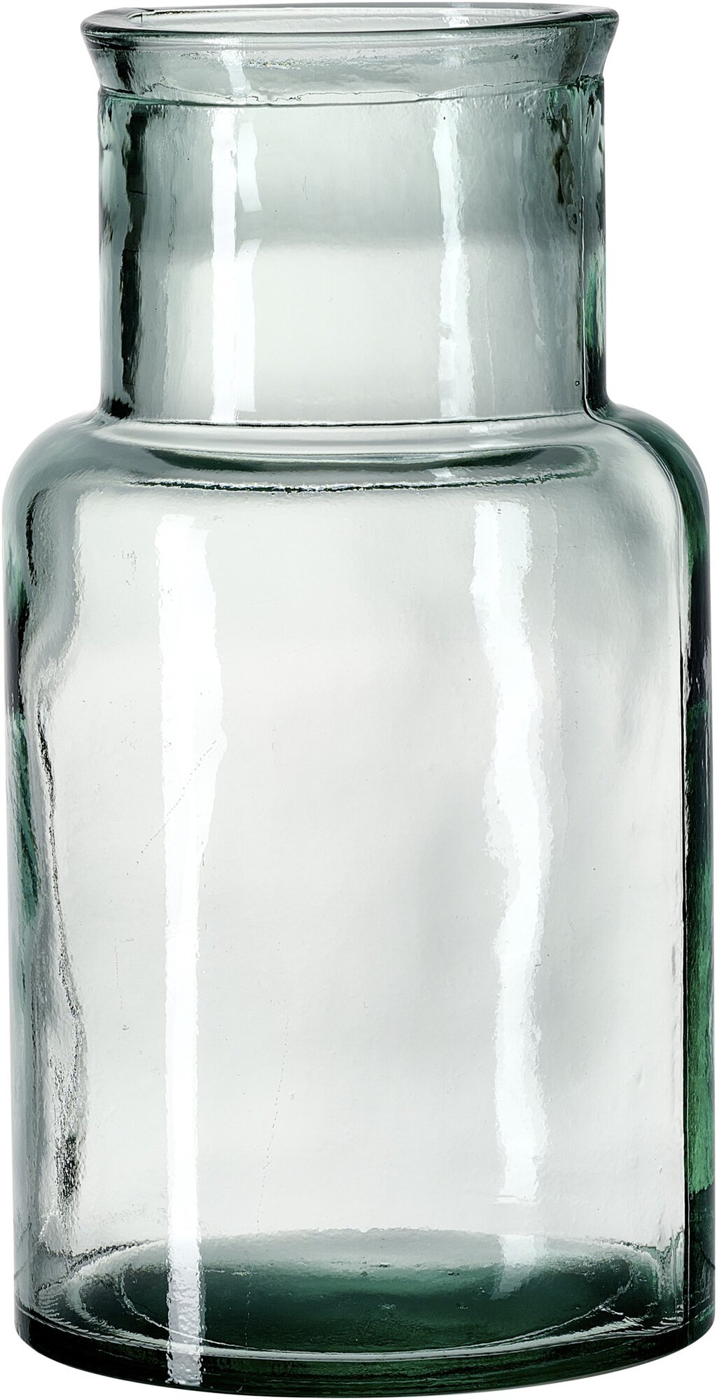 Glasvase transparent mit rundem breitem Hals