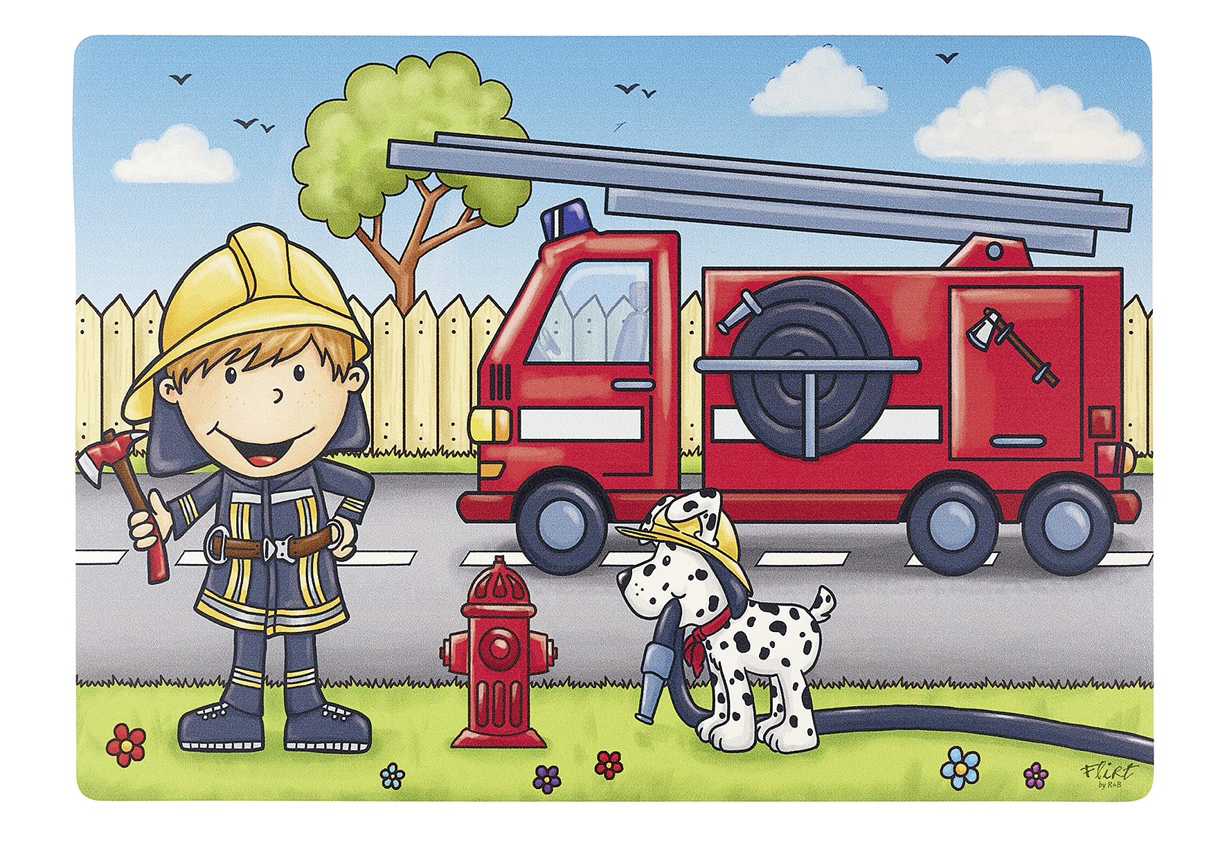 Tischset Feuerwehrmann "Bernie"