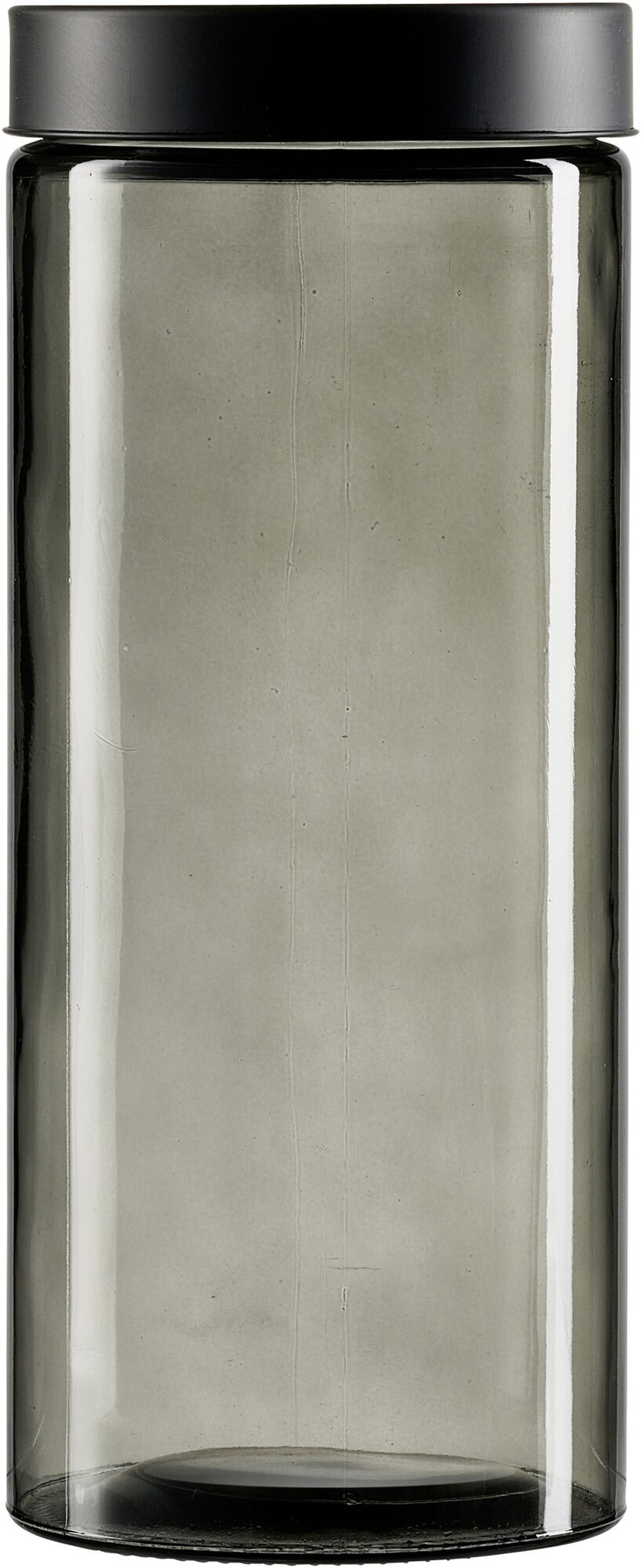 Glas-Reagenzglas mit schwarzem Deckel leer