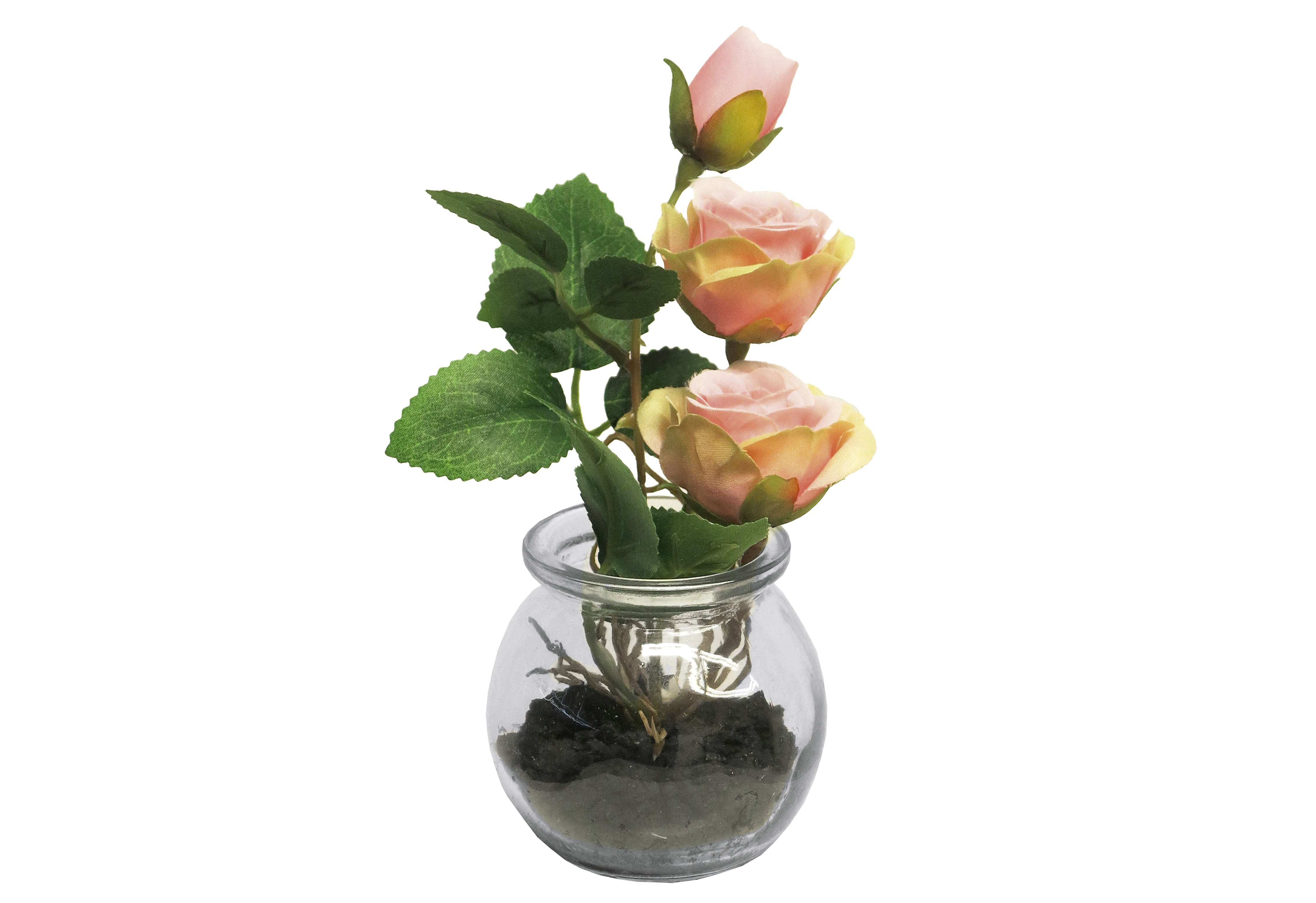 Rosen im Glas 18cm rose