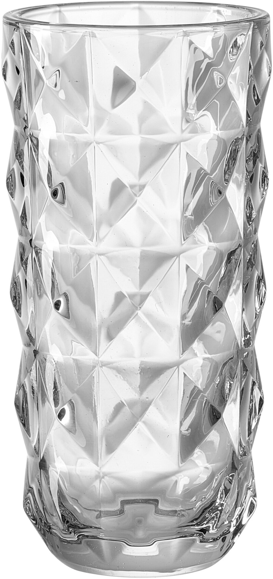 Kristallglas mit dekorativem Diamantmuster, großes Trinkglas