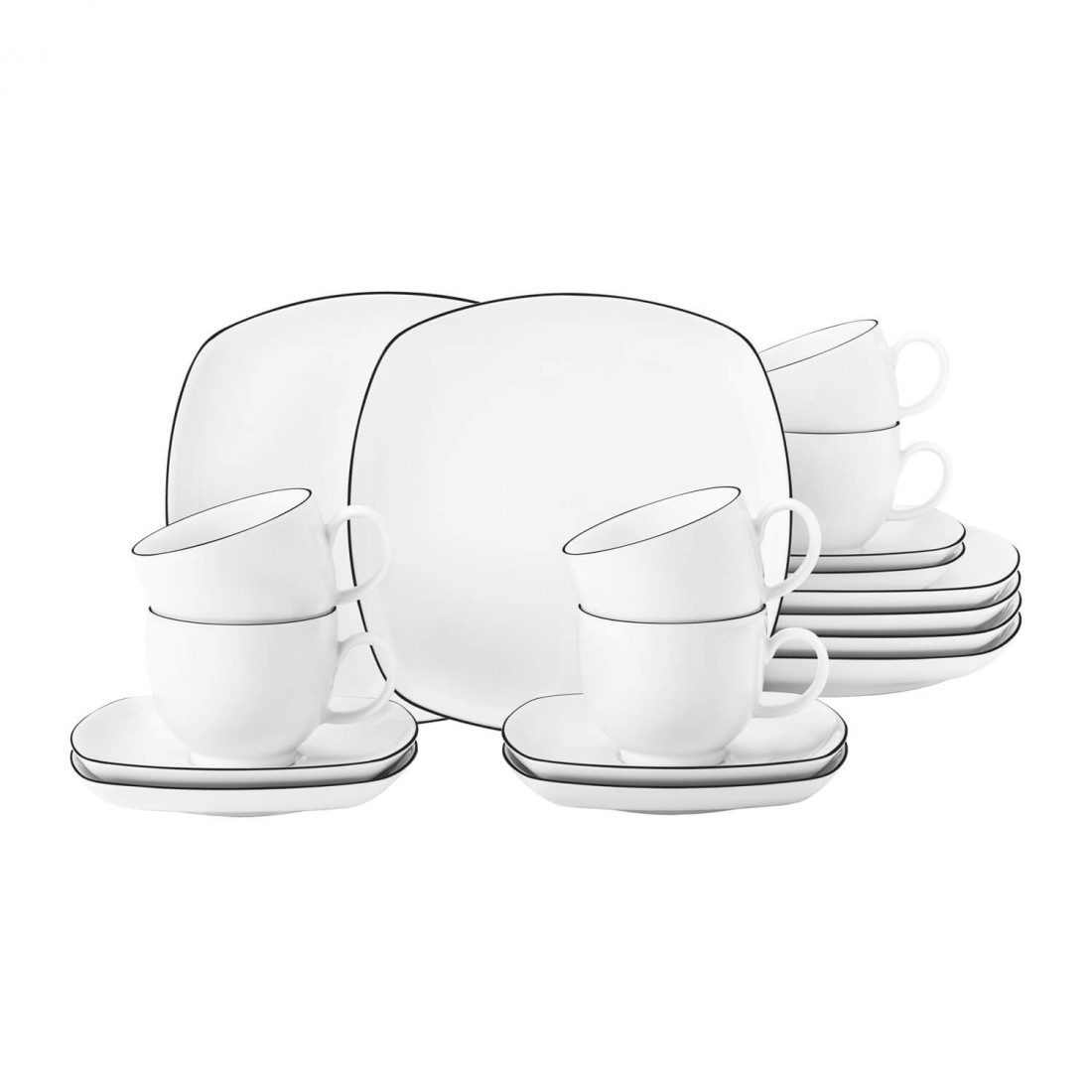 Kaffeeservice 18-teilig eckig