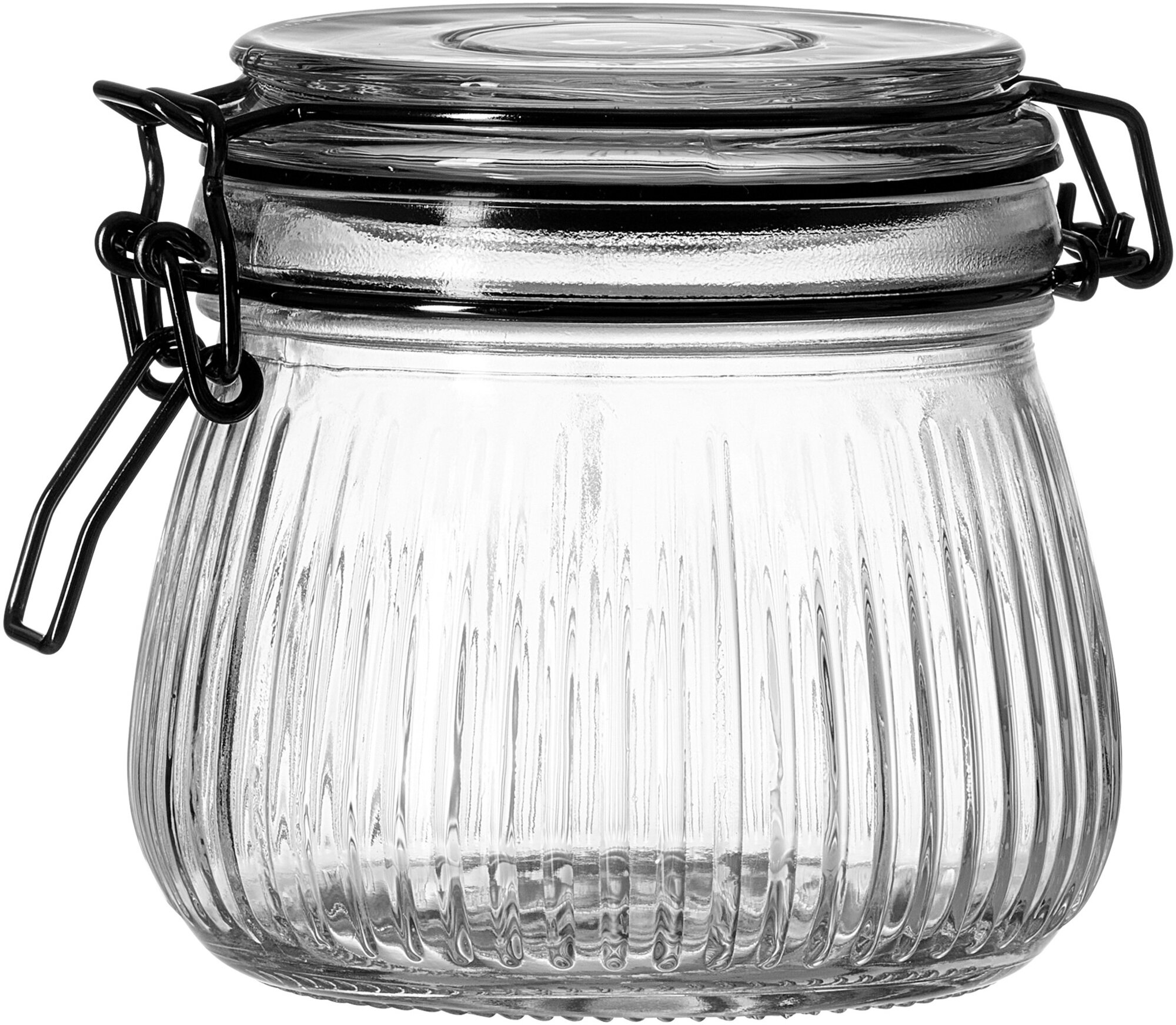 Rundes Einmachglas aus Glas mit Bügelverschluss