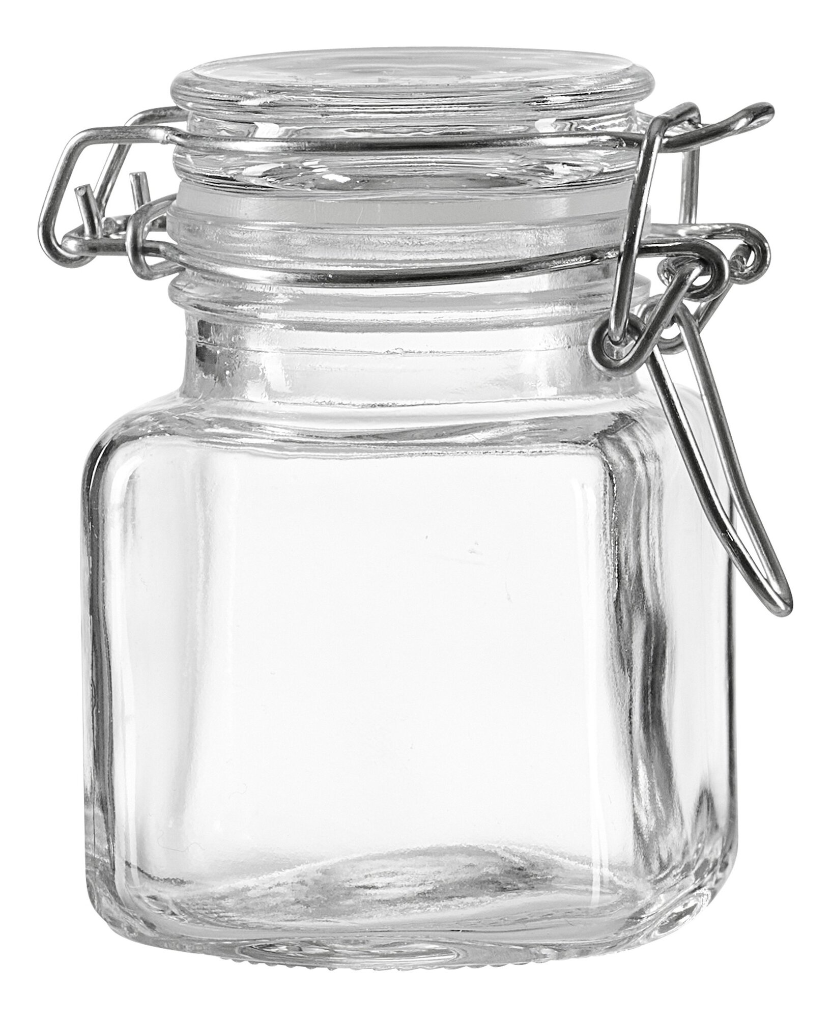 Leeres Glasvorratsglas mit Metallbügelverschluss