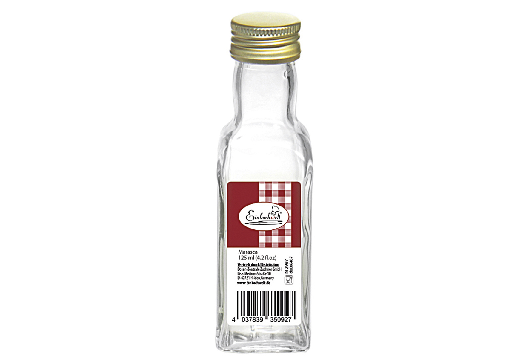 Gradhalsflasche Marasca Einkochwelt 125 ml mit 31,5mm PP-Verschluss